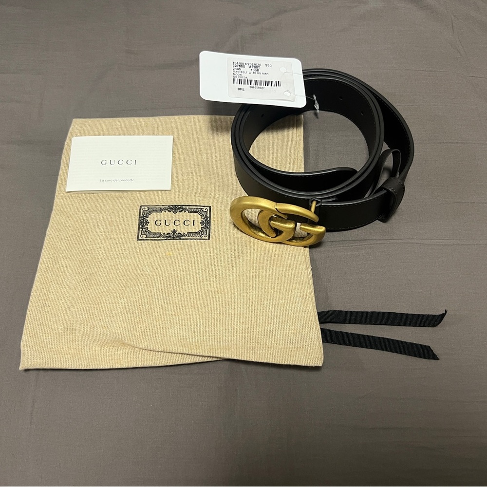New Gucci Belt GG Belt Brown leather belt Men belt.